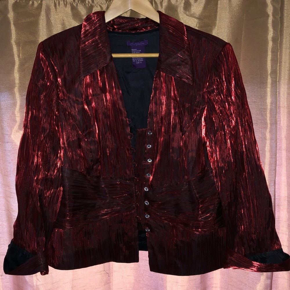 Red shiny jacket